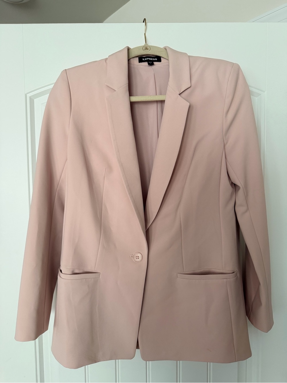 Express Blush Pink Single-Button Notch Lapel Blazer